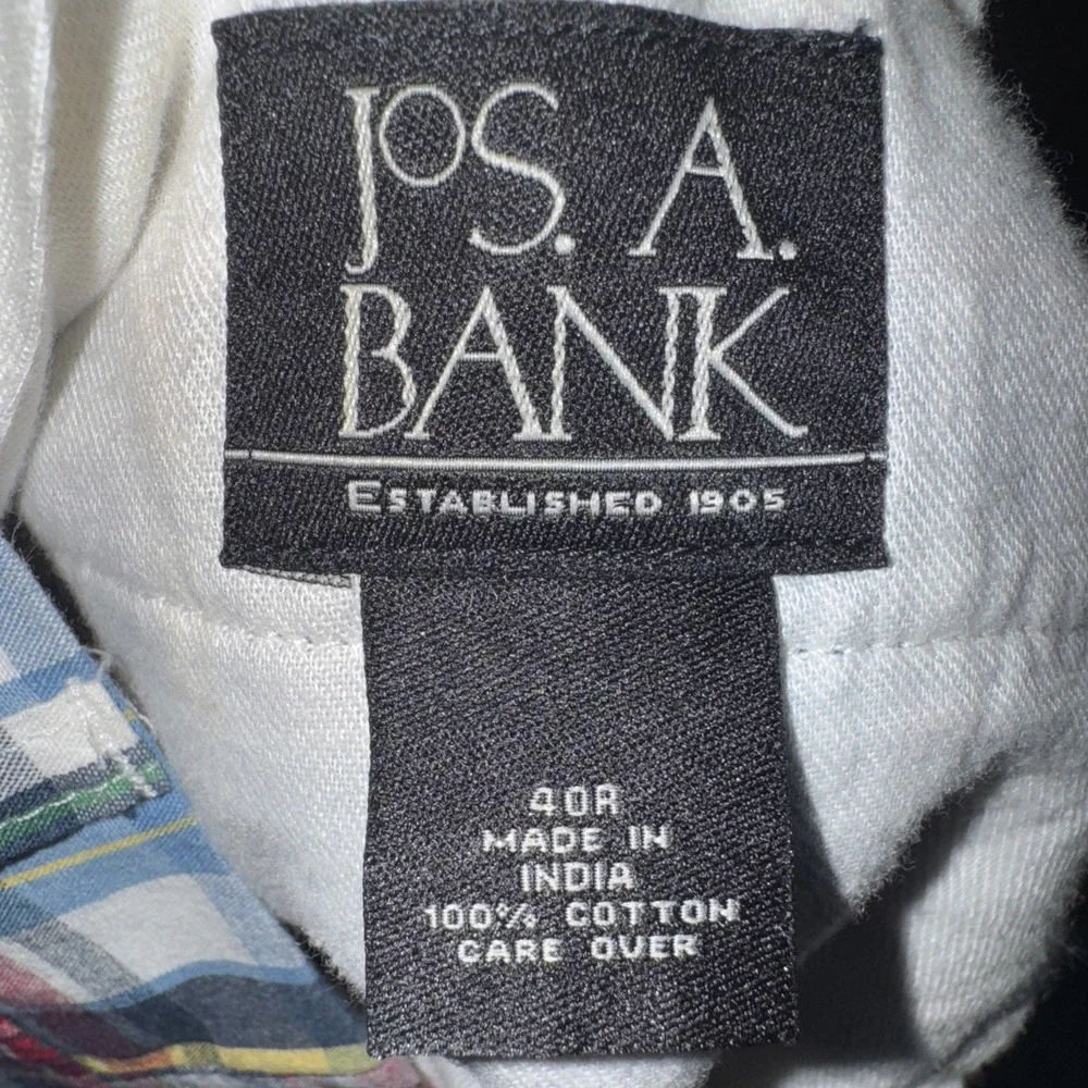 Jos. A. Bank Patchwork Madras Shorts Mens Plaid Multicolor 40 EXCELLENT - Picture 6 of 6